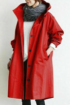 Dames Windjack met Knopen en Capuchon Waterdicht - Trenchcoat