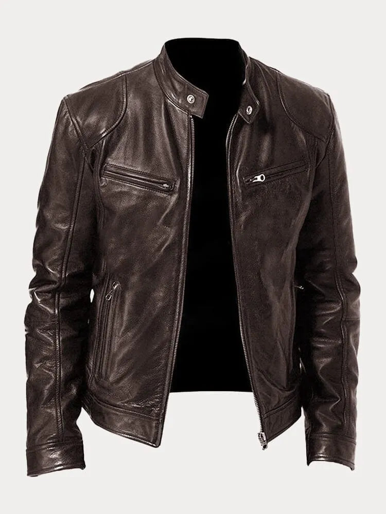 Vision - Stoere leren bikerjas in meerdere kleuren