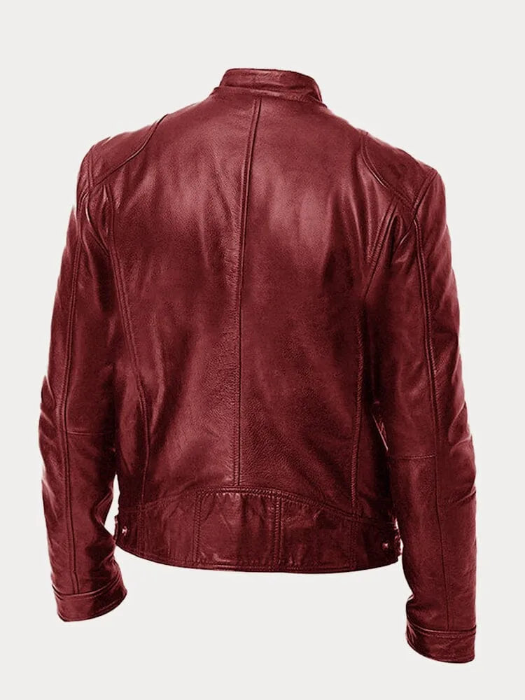 Vision - Stoere leren bikerjas in meerdere kleuren