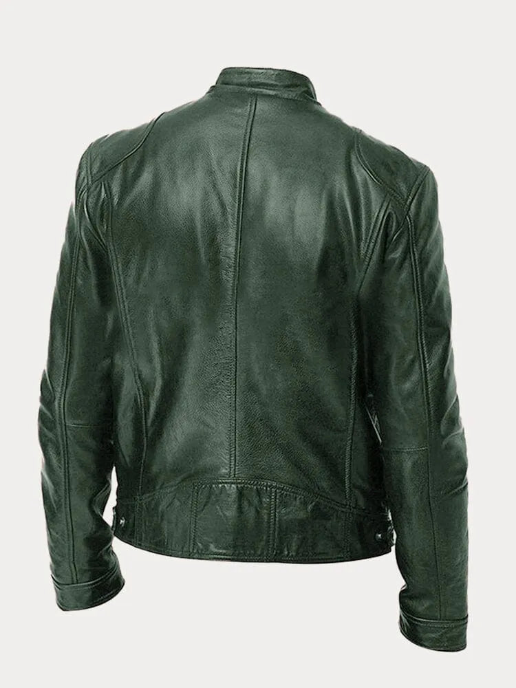 Vision - Stoere leren bikerjas in meerdere kleuren