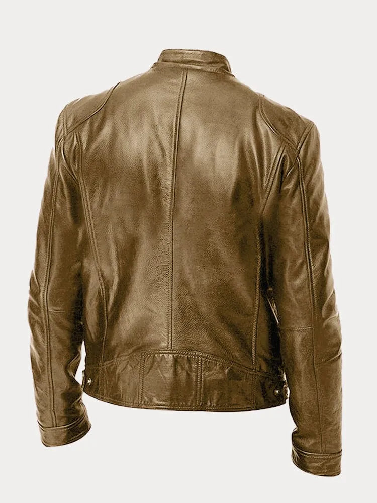 Vision - Stoere leren bikerjas in meerdere kleuren