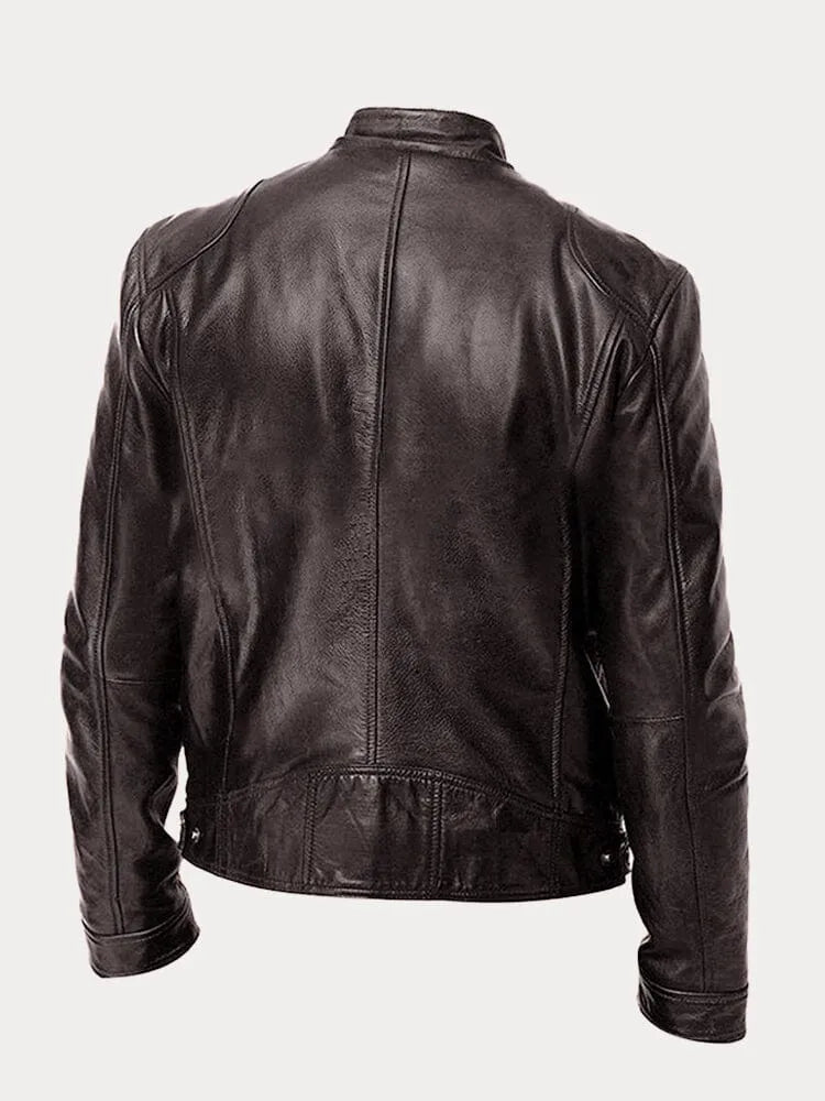 Vision - Stoere leren bikerjas in meerdere kleuren