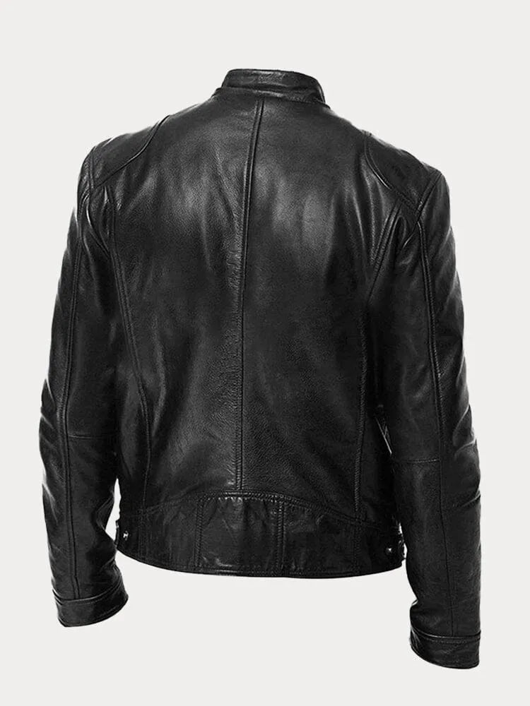 Vision - Stoere leren bikerjas in meerdere kleuren