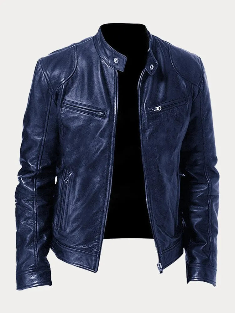Vision - Stoere leren bikerjas in meerdere kleuren