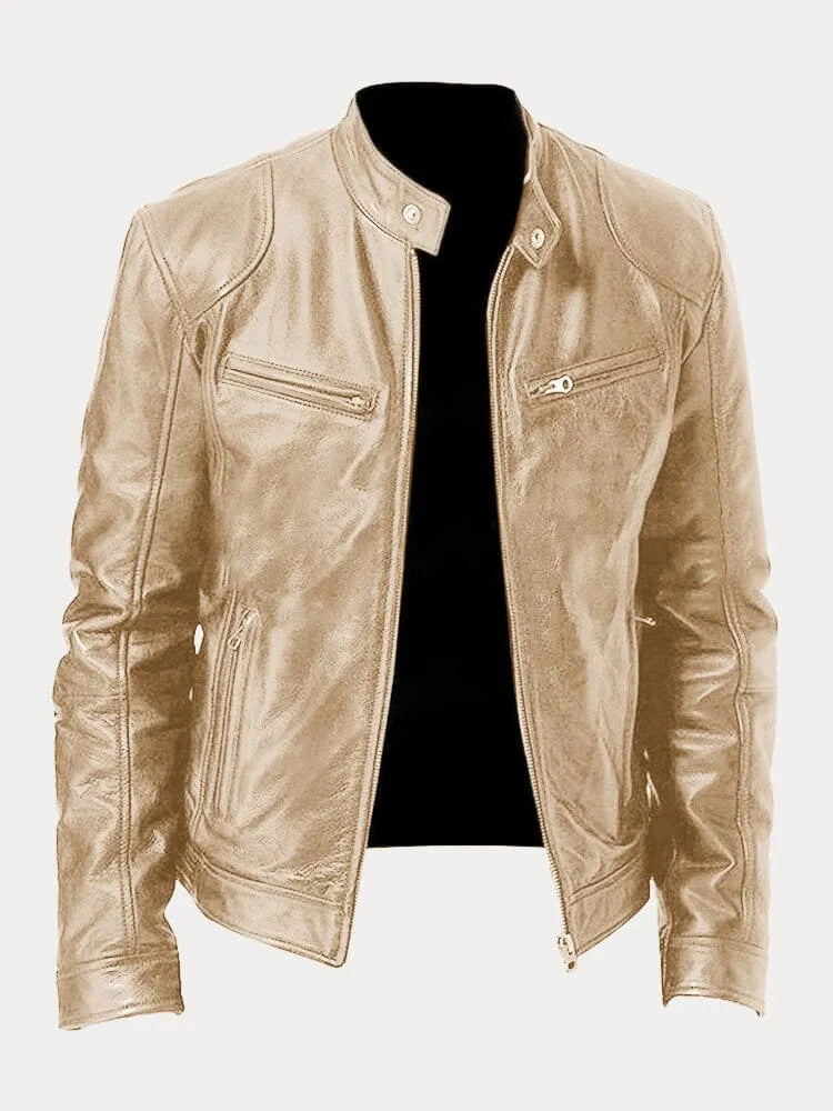 Vision - Stoere leren bikerjas in meerdere kleuren