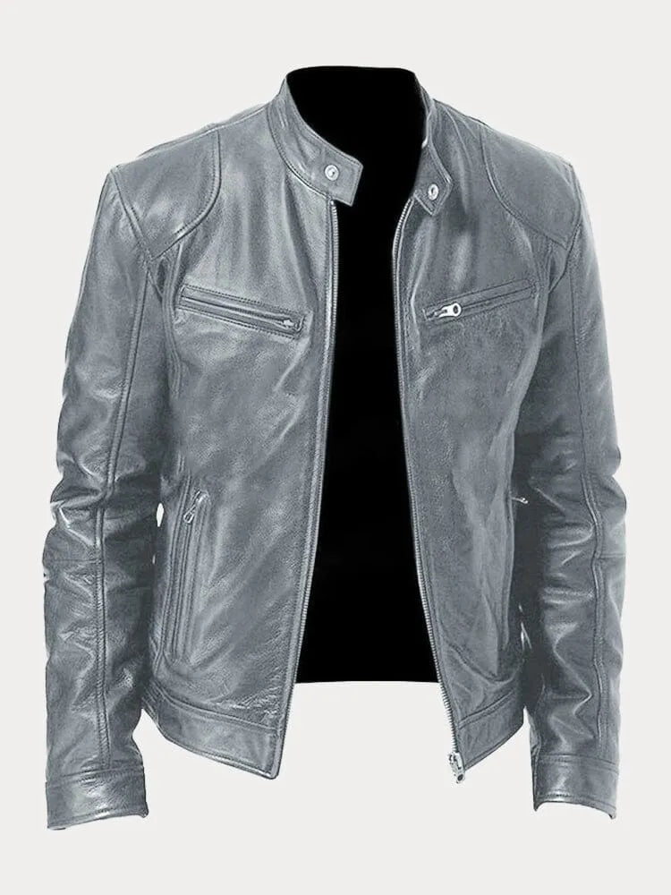 Vision - Stoere leren bikerjas in meerdere kleuren