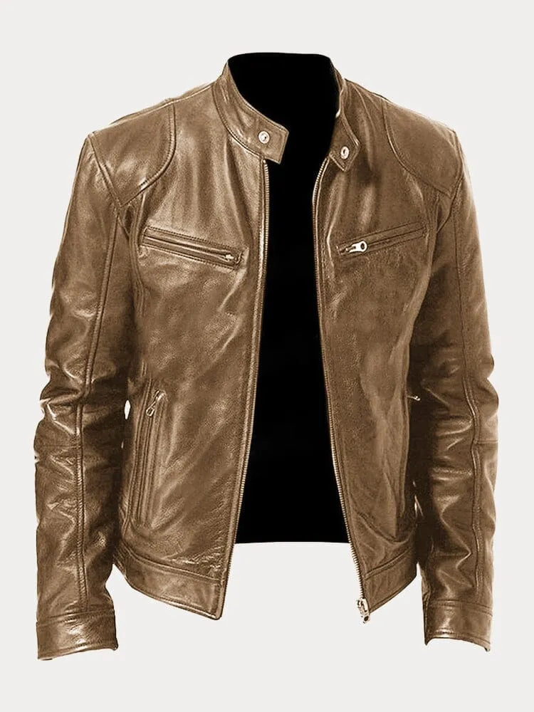 Vision - Stoere leren bikerjas in meerdere kleuren