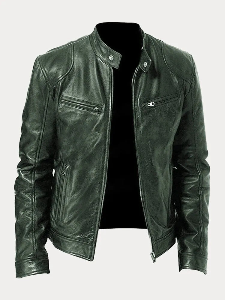 Vision - Stoere leren bikerjas in meerdere kleuren