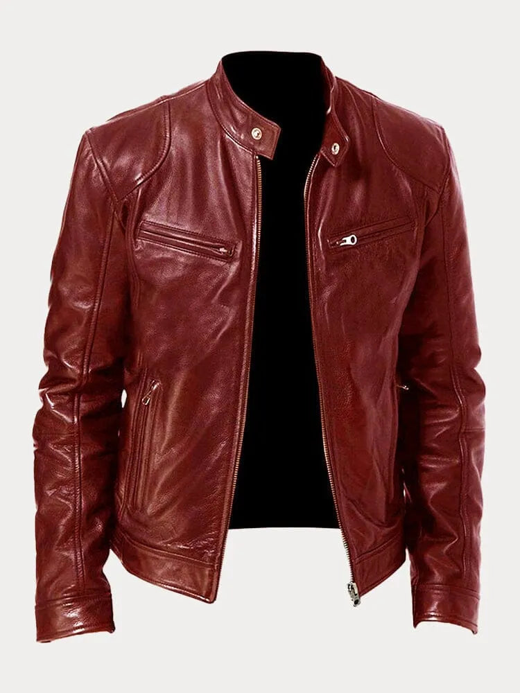 Vision - Stoere leren bikerjas in meerdere kleuren