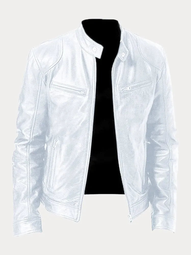 Vision - Stoere leren bikerjas in meerdere kleuren