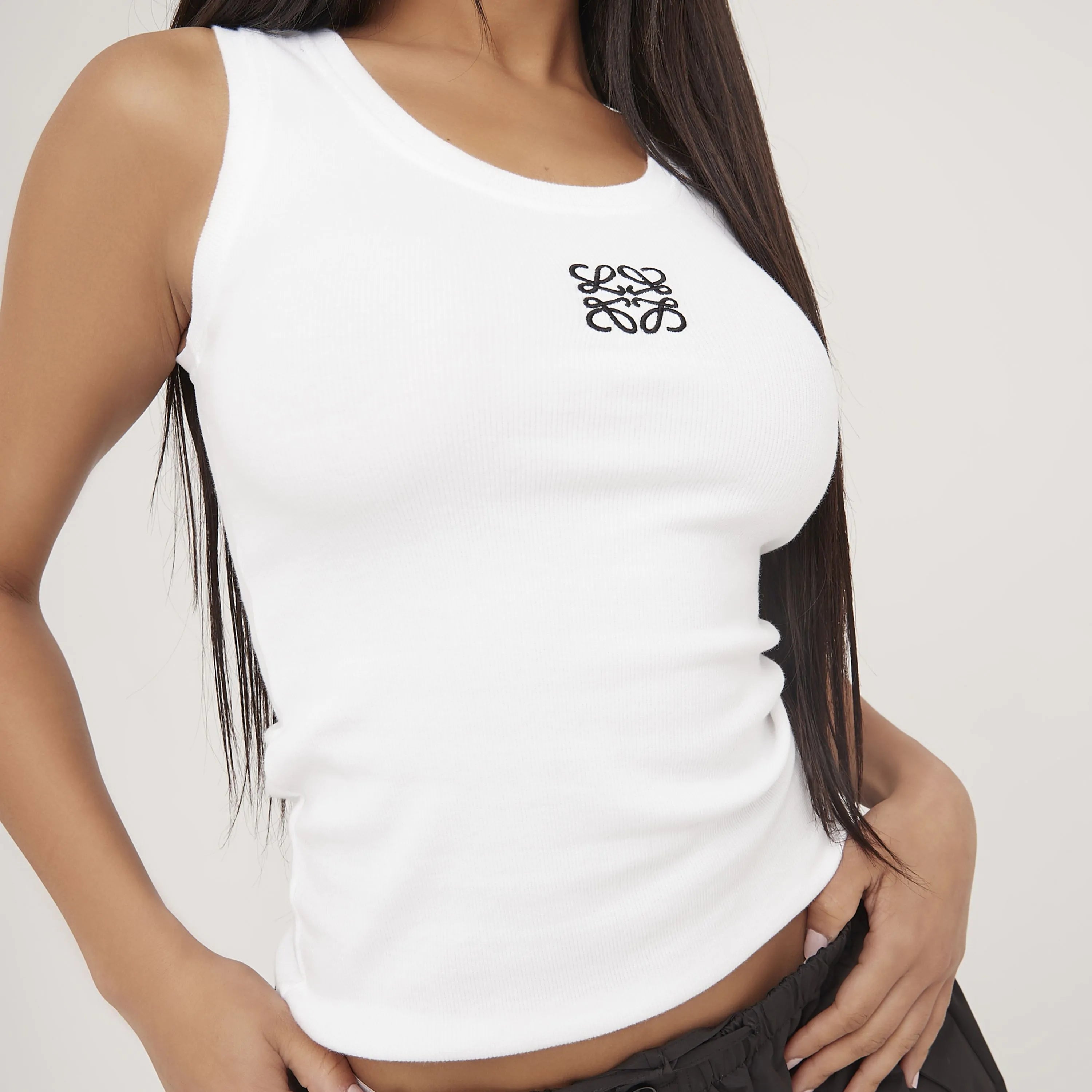 Tanktop Zijdeachtig Katoen Minimalistisch Zomer Lichtgewicht