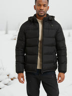 Pufferjas Effen Kleur Met Capuchon En Zakken Normale Pasvorm - Pufferjas - Winterjas