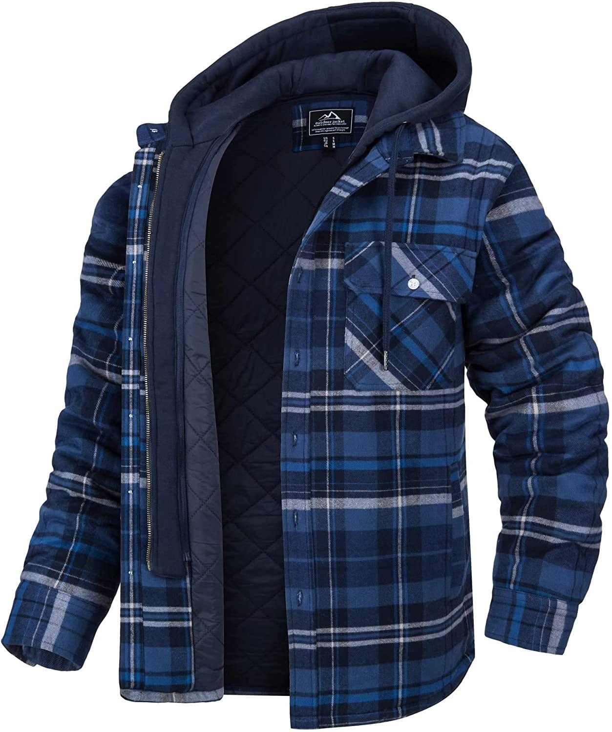 Hommes Jas - Geruit heren vest met capuchon en warme voering