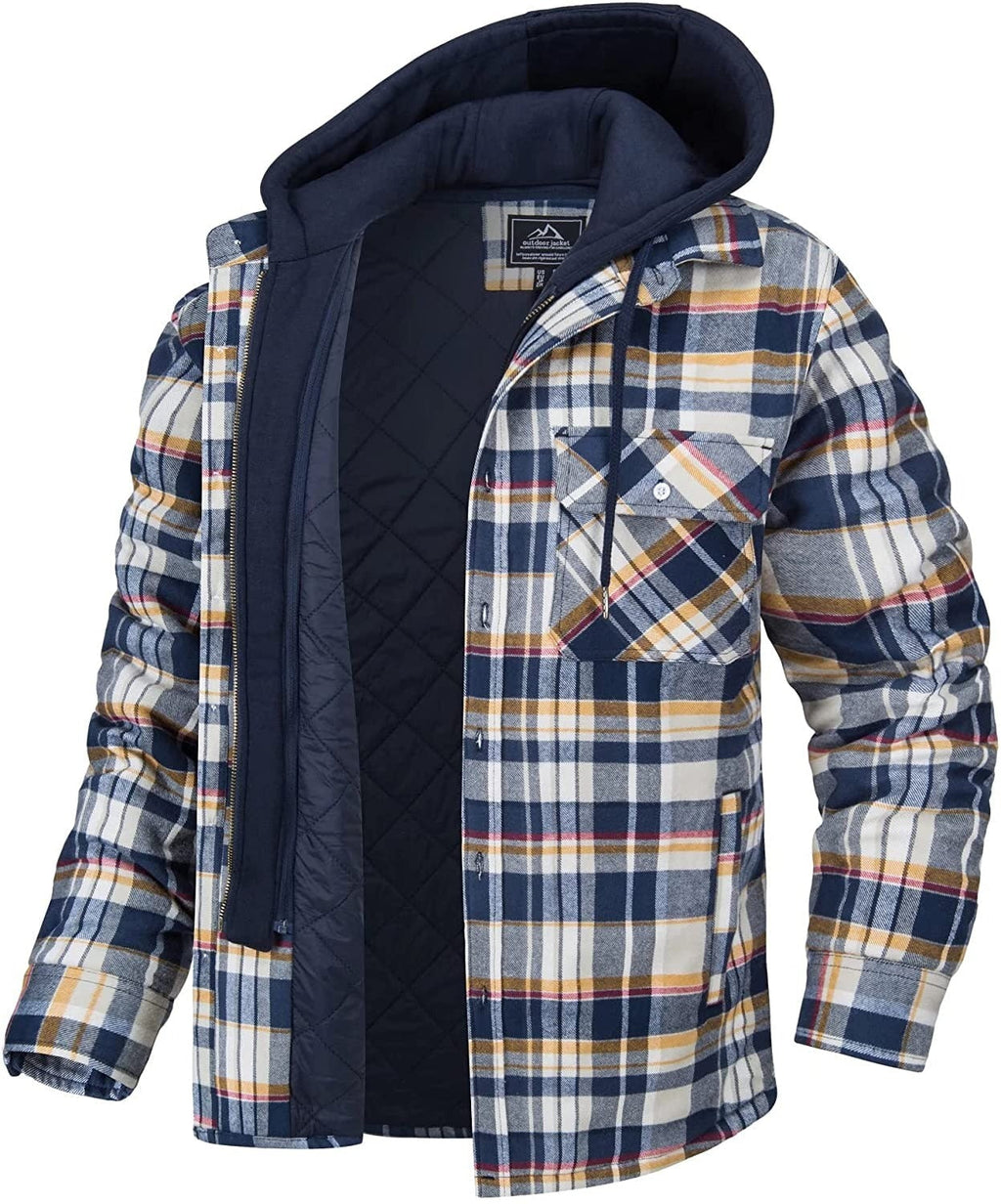 Hommes Jas - Geruit heren vest met capuchon en warme voering