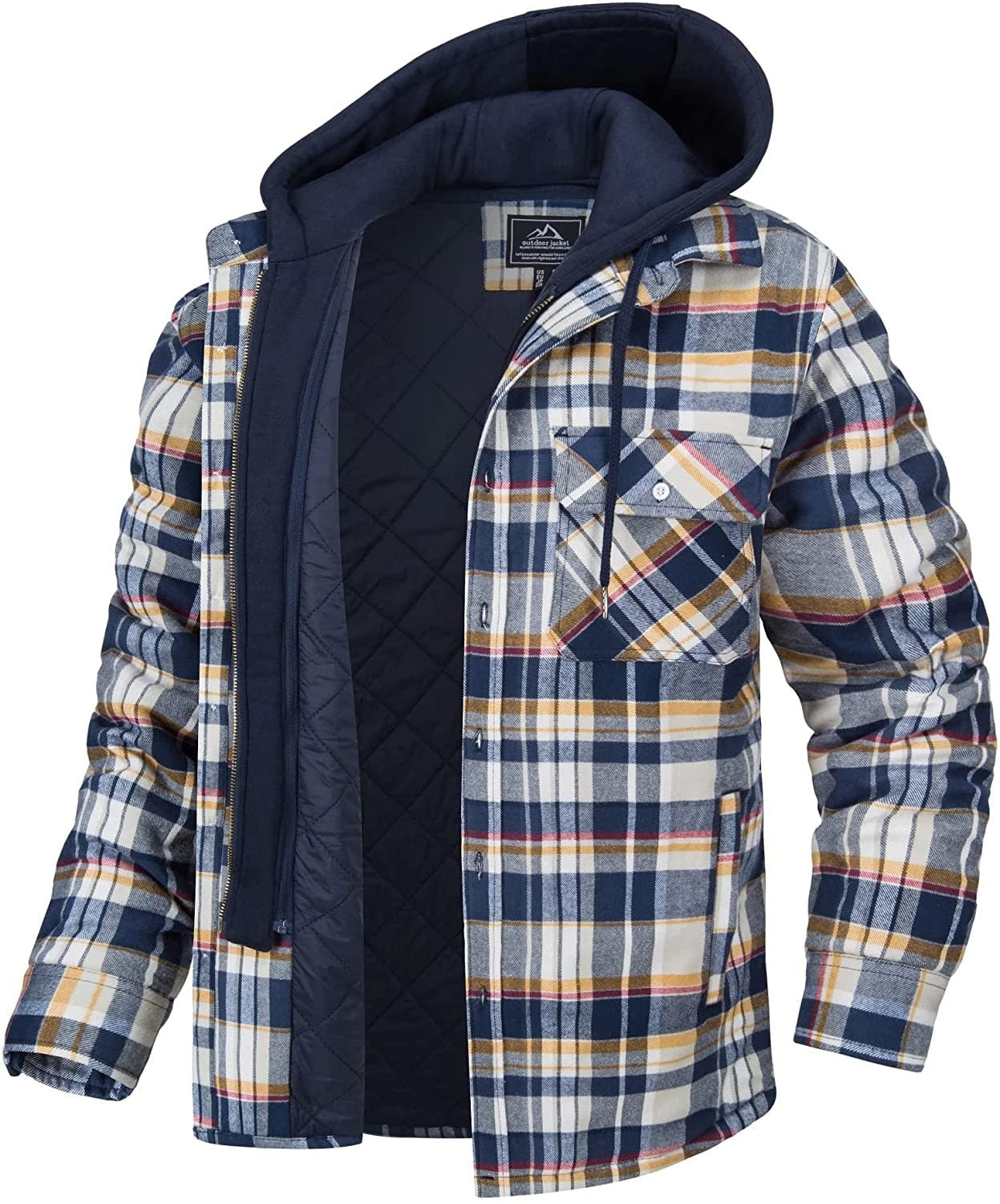 Hommes Jas - Geruit heren vest met capuchon en warme voering