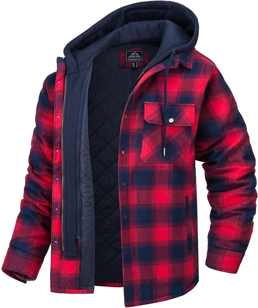 Hommes Jas - Geruit heren vest met capuchon en warme voering