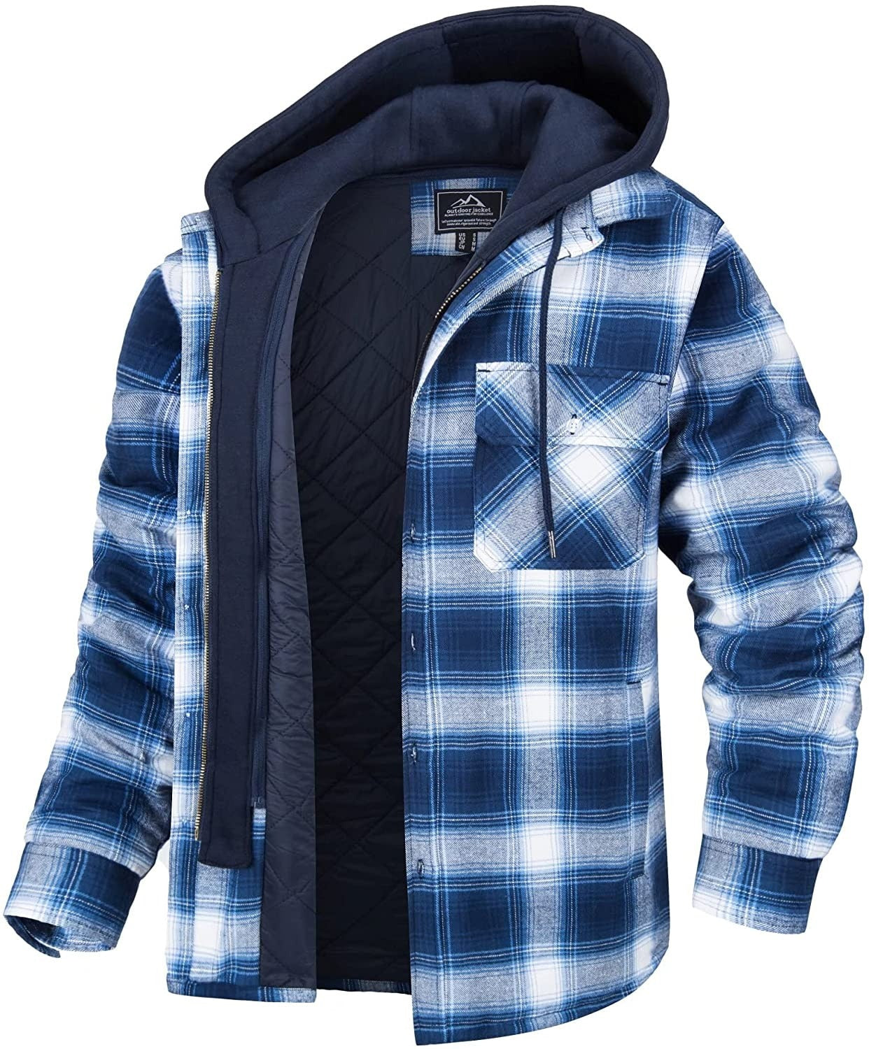 Hommes Jas - Geruit heren vest met capuchon en warme voering
