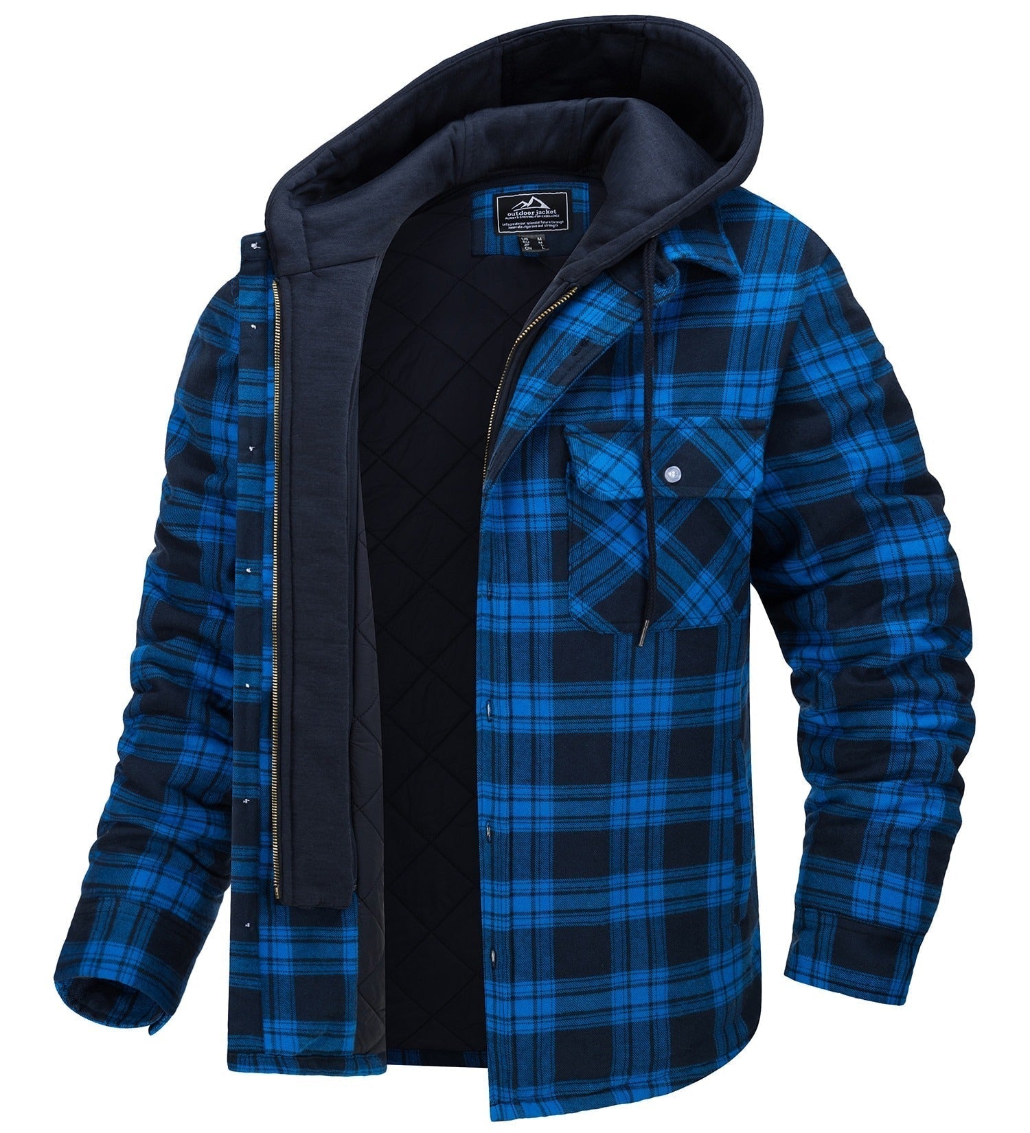 Hommes Jas - Geruit heren vest met capuchon en warme voering