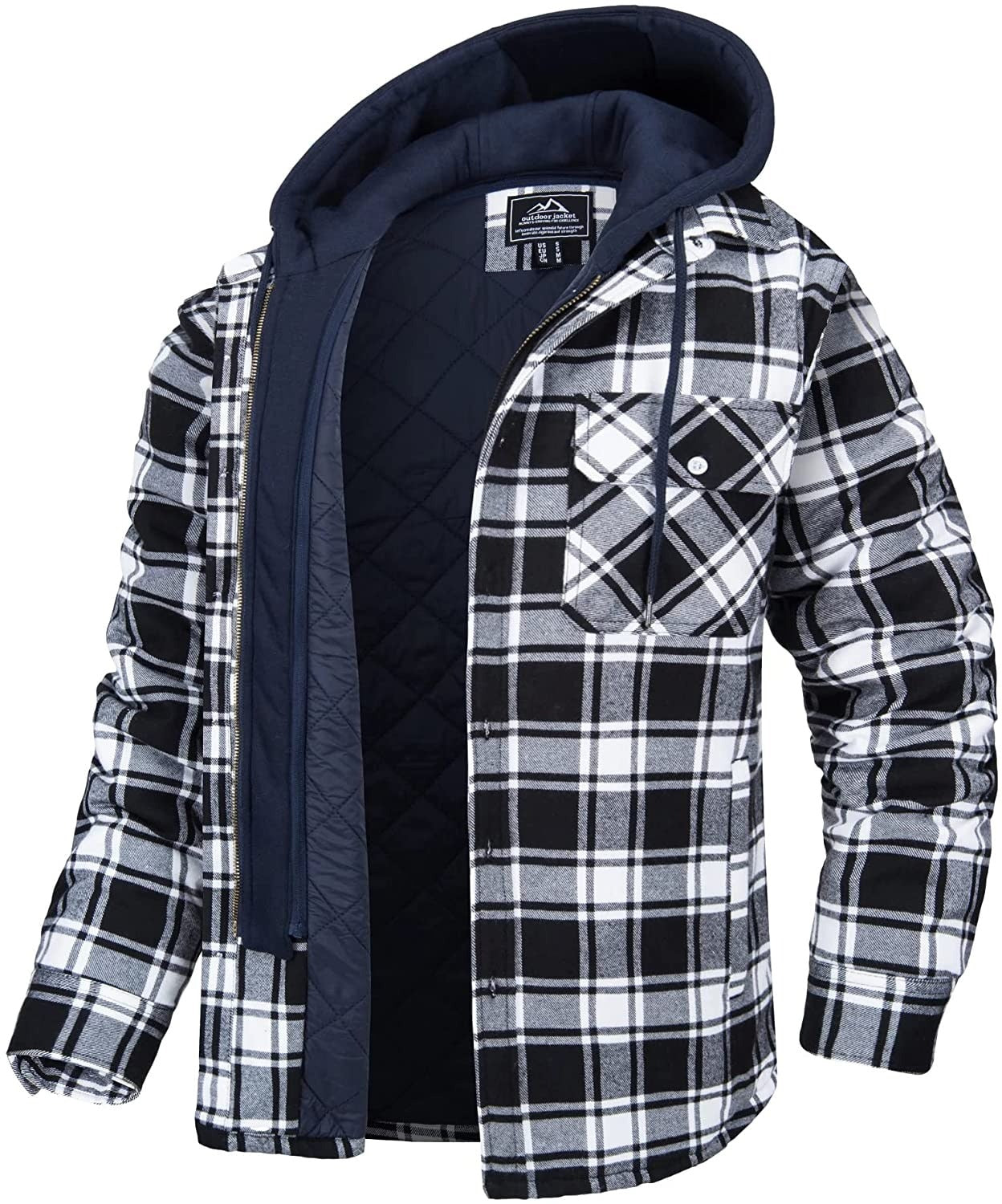 Hommes Jas - Geruit heren vest met capuchon en warme voering