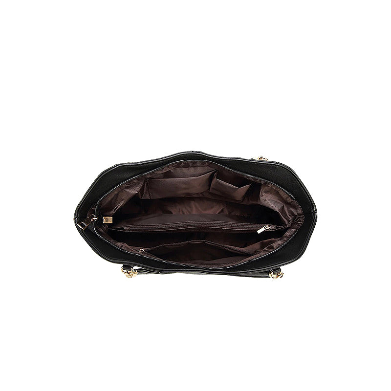 De Alicia Handtas Vegan Leren Schoudertas met Goudkleurige Hardware