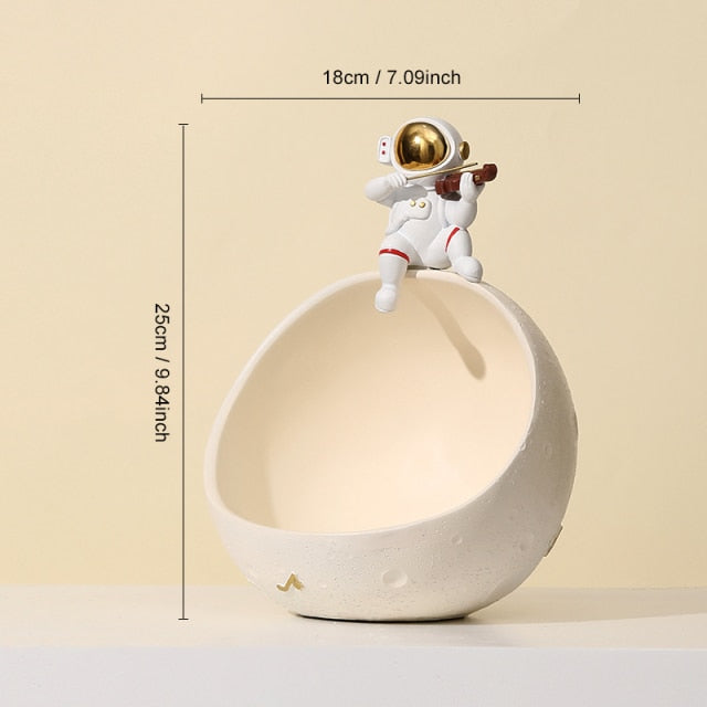 Astronaut Muziek Vliegtuig Opbergdoos van Hars – Uniek Decoratief Kunstobject voor Interieur en Cadeau