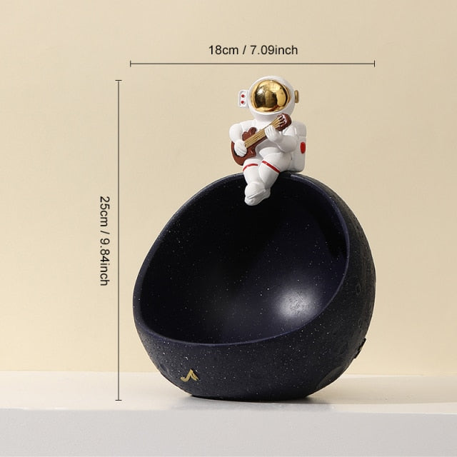 Astronaut Muziek Vliegtuig Opbergdoos van Hars – Uniek Decoratief Kunstobject voor Interieur en Cadeau