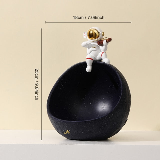 Astronaut Muziek Vliegtuig Opbergdoos van Hars – Uniek Decoratief Kunstobject voor Interieur en Cadeau