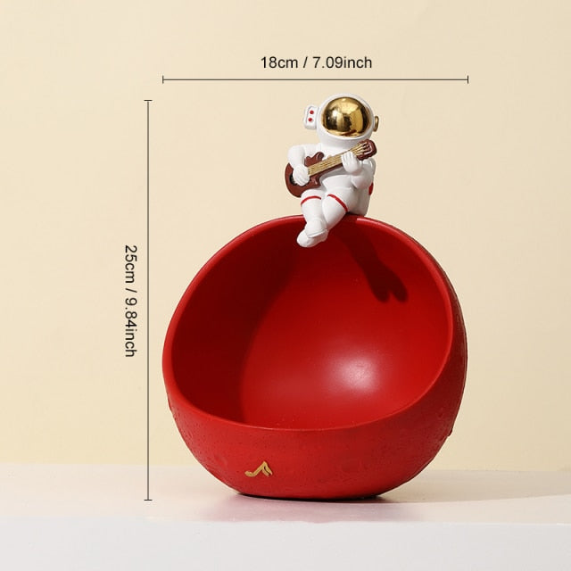 Astronaut Muziek Vliegtuig Opbergdoos van Hars – Uniek Decoratief Kunstobject voor Interieur en Cadeau