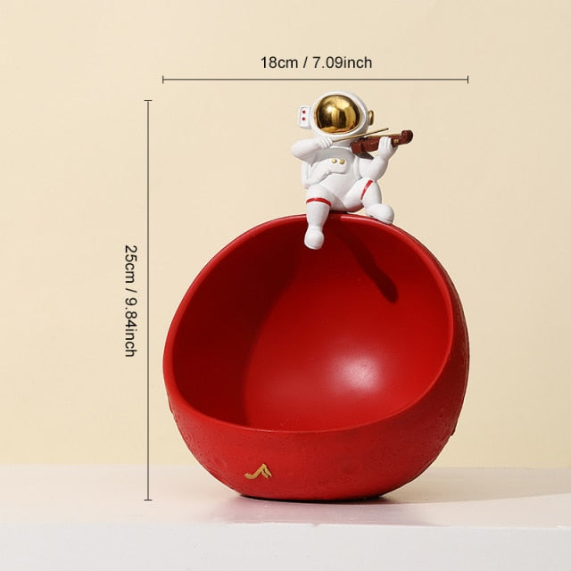 Astronaut Muziek Vliegtuig Opbergdoos van Hars – Uniek Decoratief Kunstobject voor Interieur en Cadeau