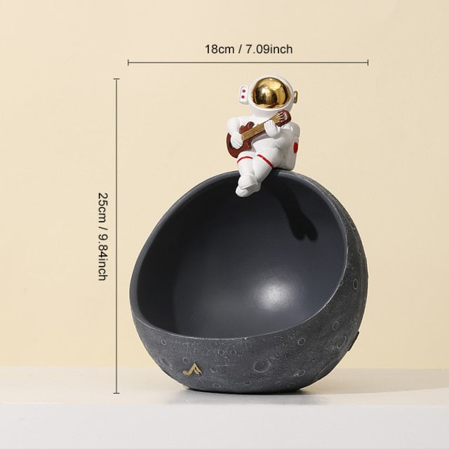 Astronaut Muziek Vliegtuig Opbergdoos van Hars – Uniek Decoratief Kunstobject voor Interieur en Cadeau