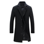 Trenchcoat Voor Mannen Klassieke Silhouet Zwart Casual