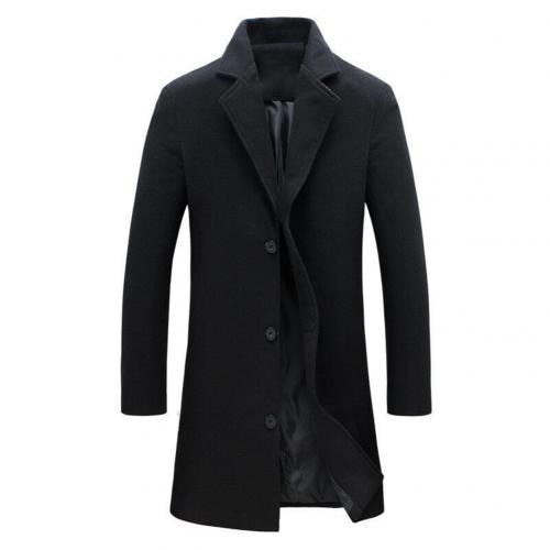 Trenchcoat Voor Mannen Klassieke Silhouet Zwart Casual