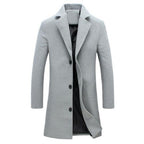 Trenchcoat Voor Mannen Klassieke Silhouet Zwart Casual