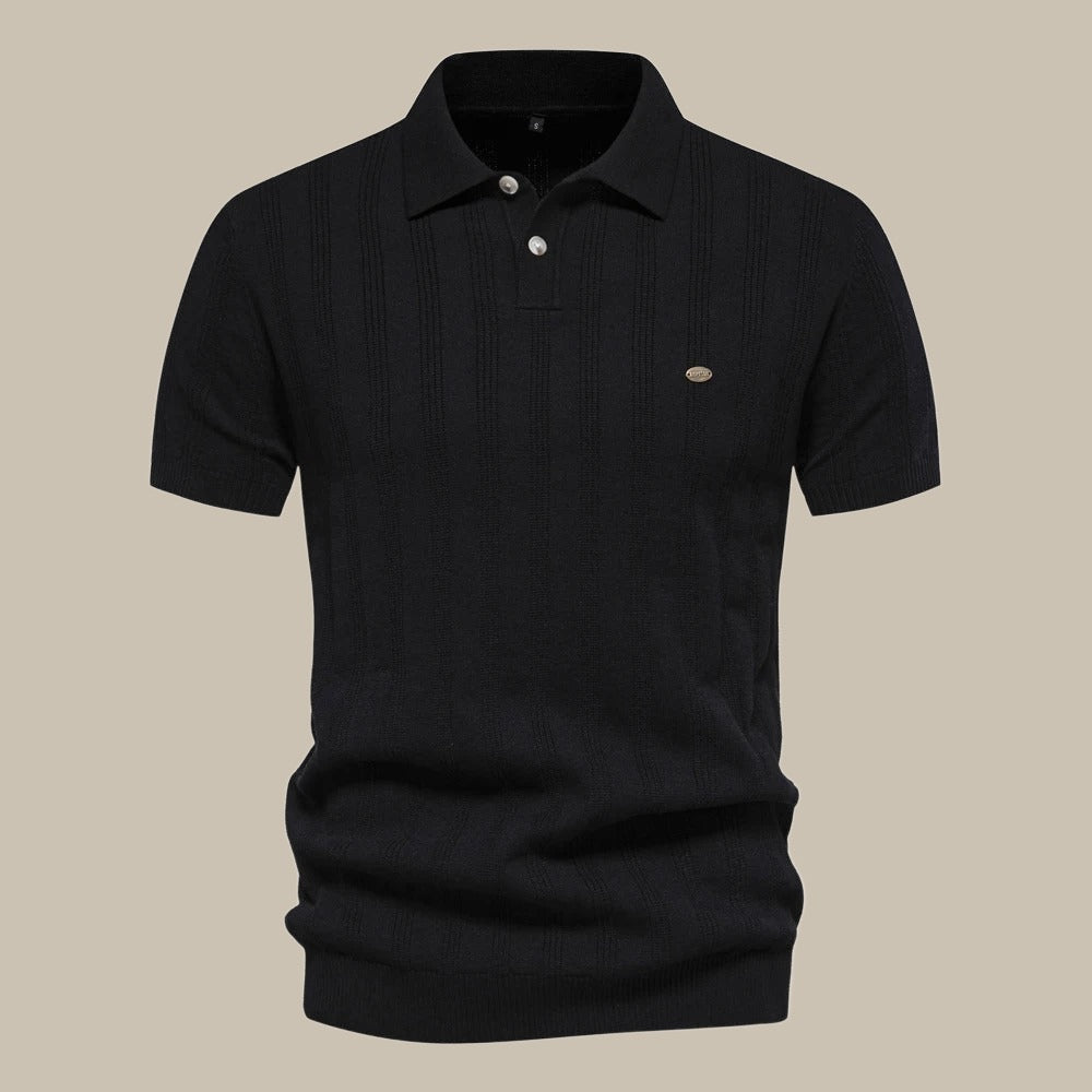 Stijlvolle Merino Polo met Korte Mouwen voor Heren