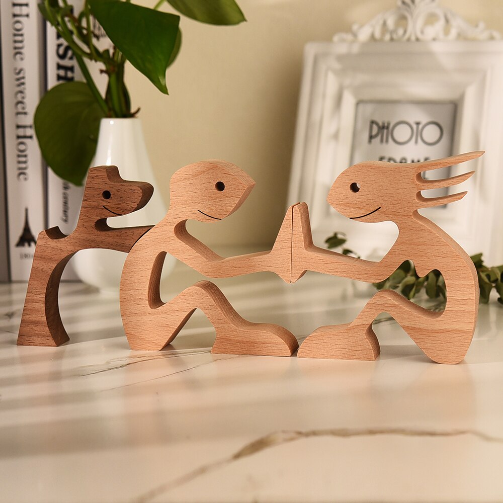 ArtZ® Noordse Houten Hondensculpturen