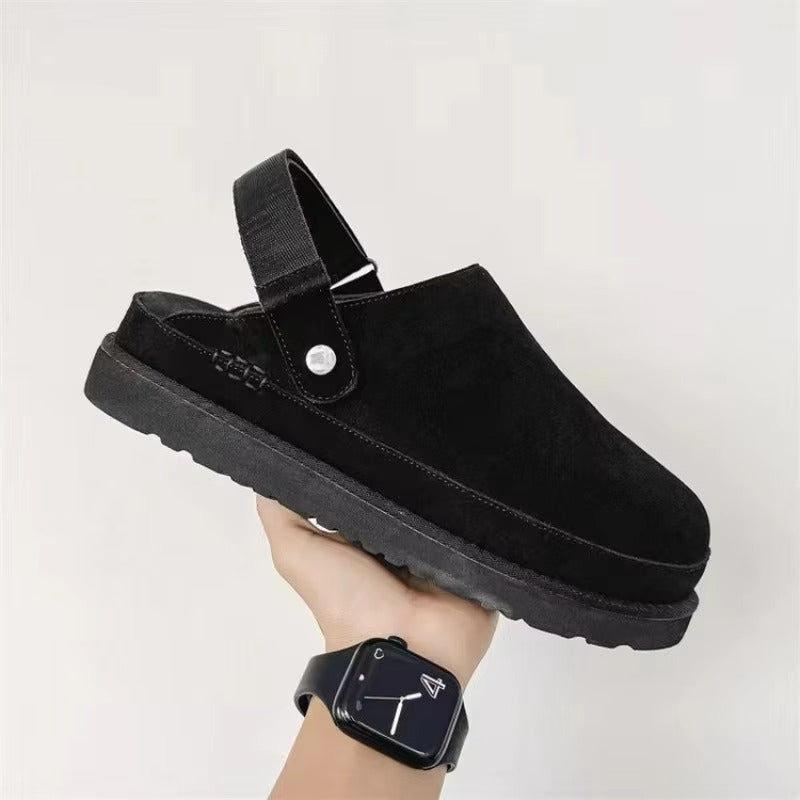 Slippers Zwart Met Pluche Voering Platform Dames Winter