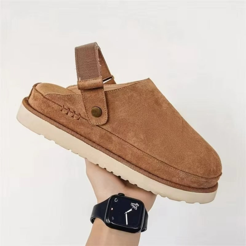 Platform Slippers Bruine Pluche Voering Voor Vrouwen Comfort