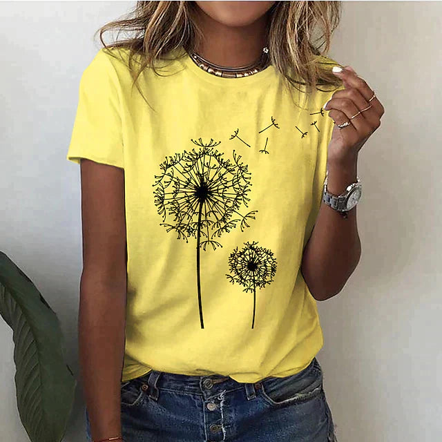 Dames T Shirt Relaxte Pasvorm Korte Mouwen Grafische Print