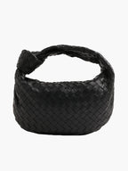 Gevlochten Knoop Nepleer Medium Tas Met Handvat Voor Elegant en Modern Gebruik