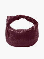 Gevlochten Knoop Nepleer Medium Tas Met Handvat Voor Elegant en Modern Gebruik