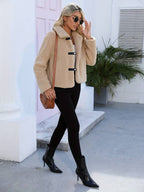 Dames Teddy Jas Beige Winter Stijlvolle en Warme Regular Fit - Tussenjas